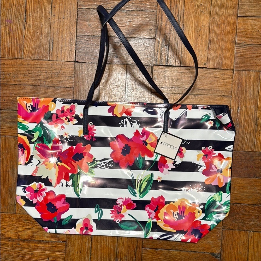 Macy’s Women Floral Tote Bag Beach Shopping Bag